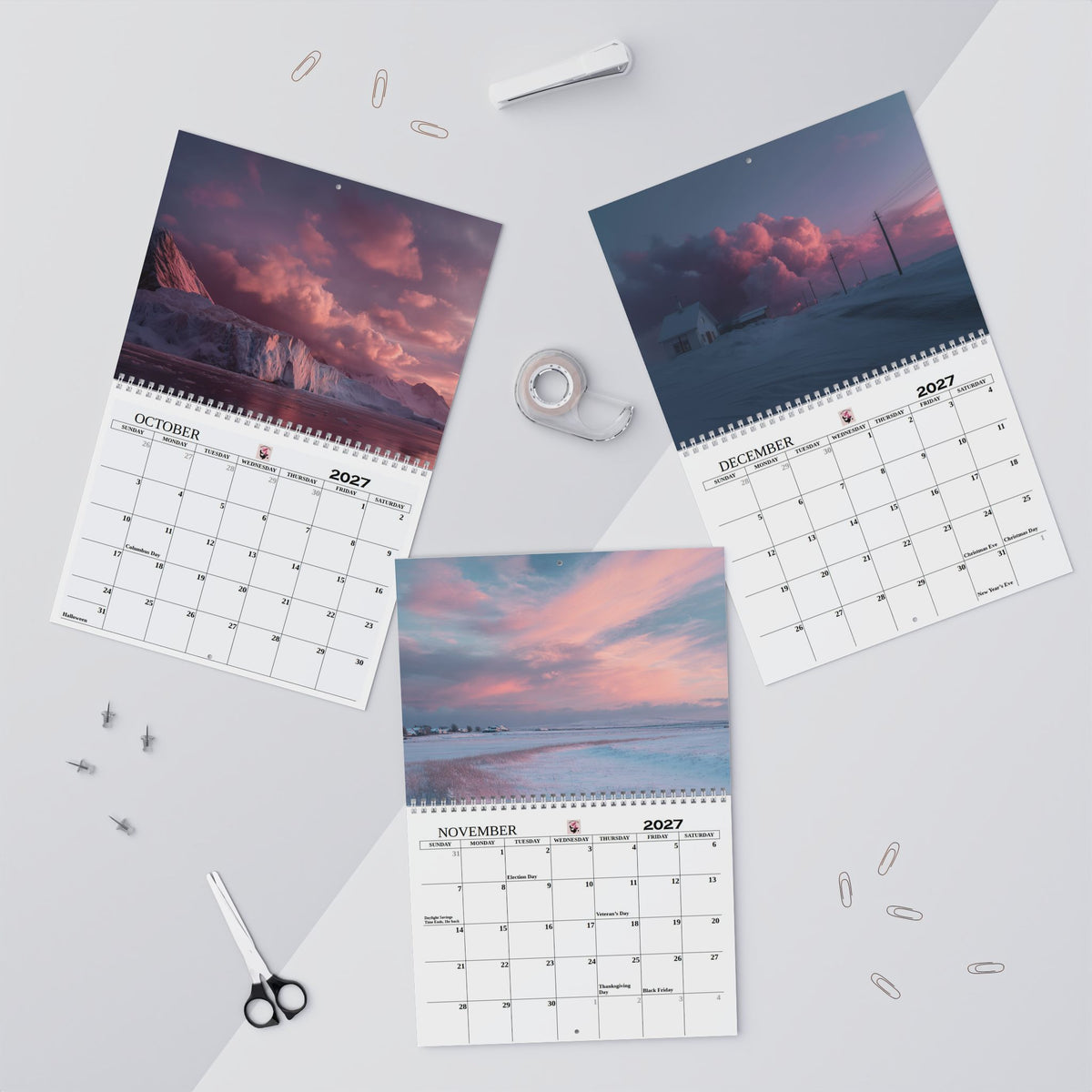 2027 Pink Skies Wall Calendar