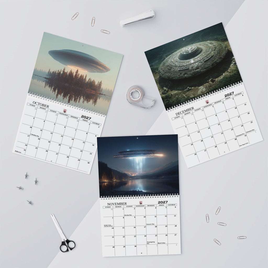 2027 Alien UFO UAP Wall Calendar  SciFi Space Calendar