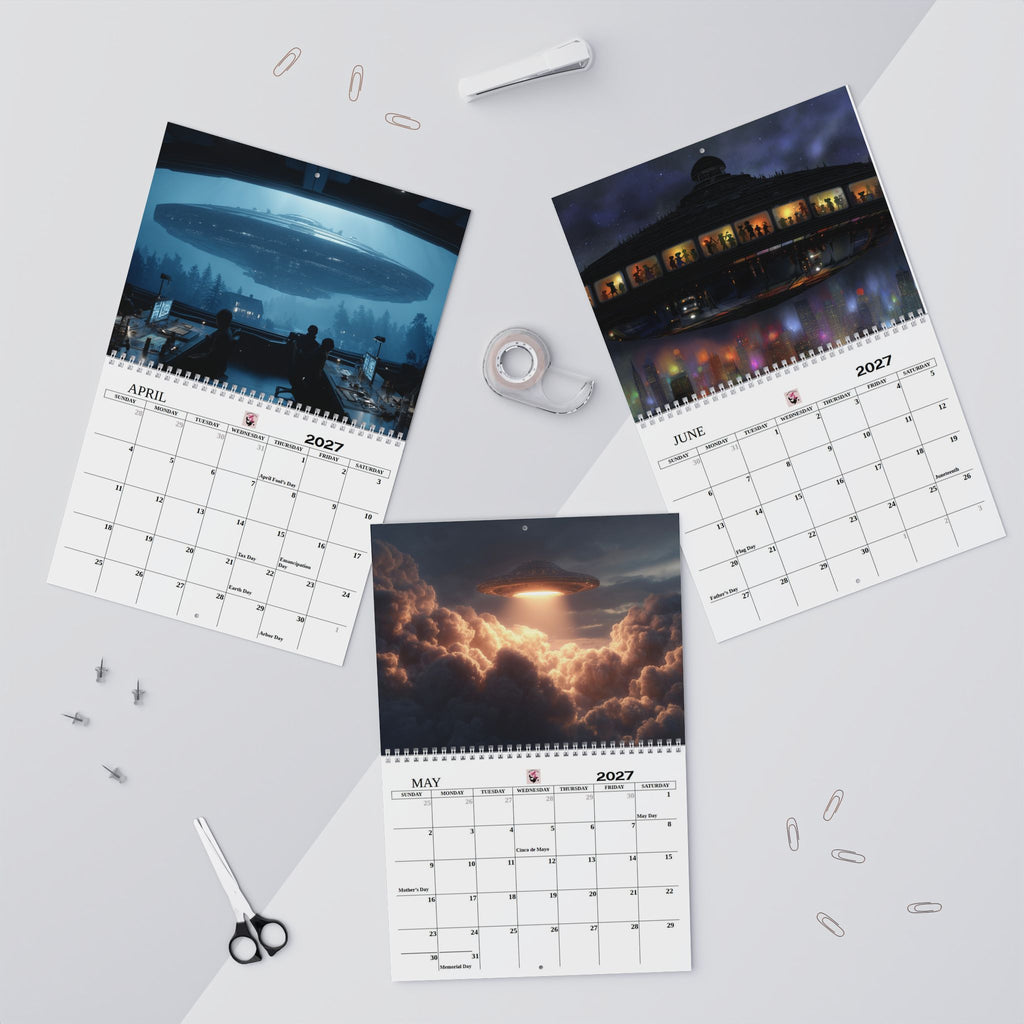 2027 Alien UFO UAP Wall Calendar  SciFi Space Calendar