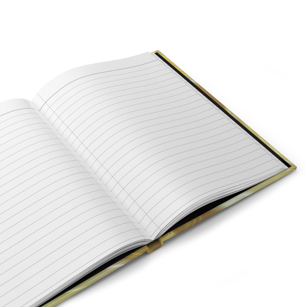 Golden Yellow Satin Journal Metallic Swirl Notebook