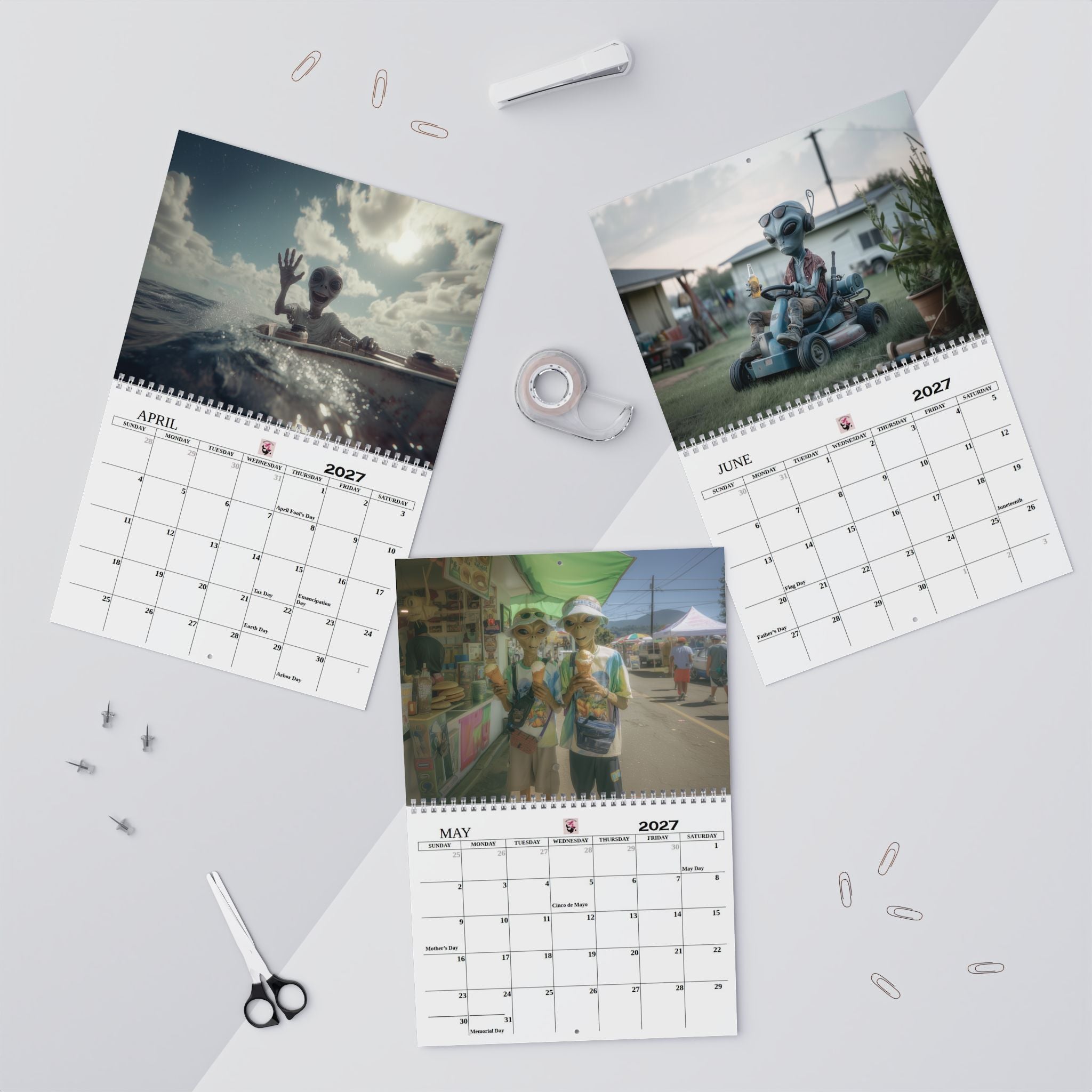 2027 Aliens Among Us Wall Calendar