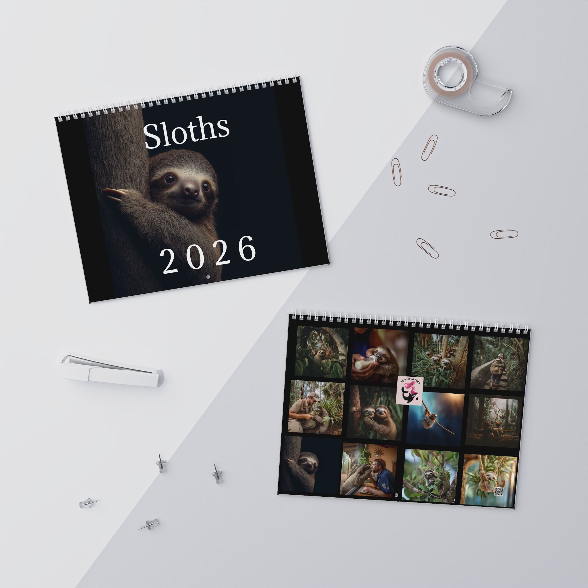 Sloth Wall Calendar 12‑Month Scenic Animal Calendar