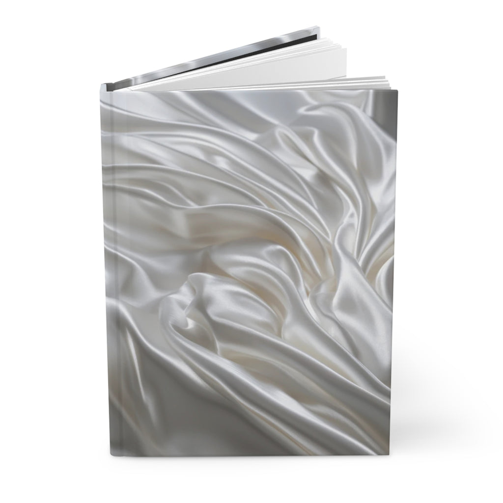 White Silk Hardcover Journal Elegant Satin Appearance Notebook