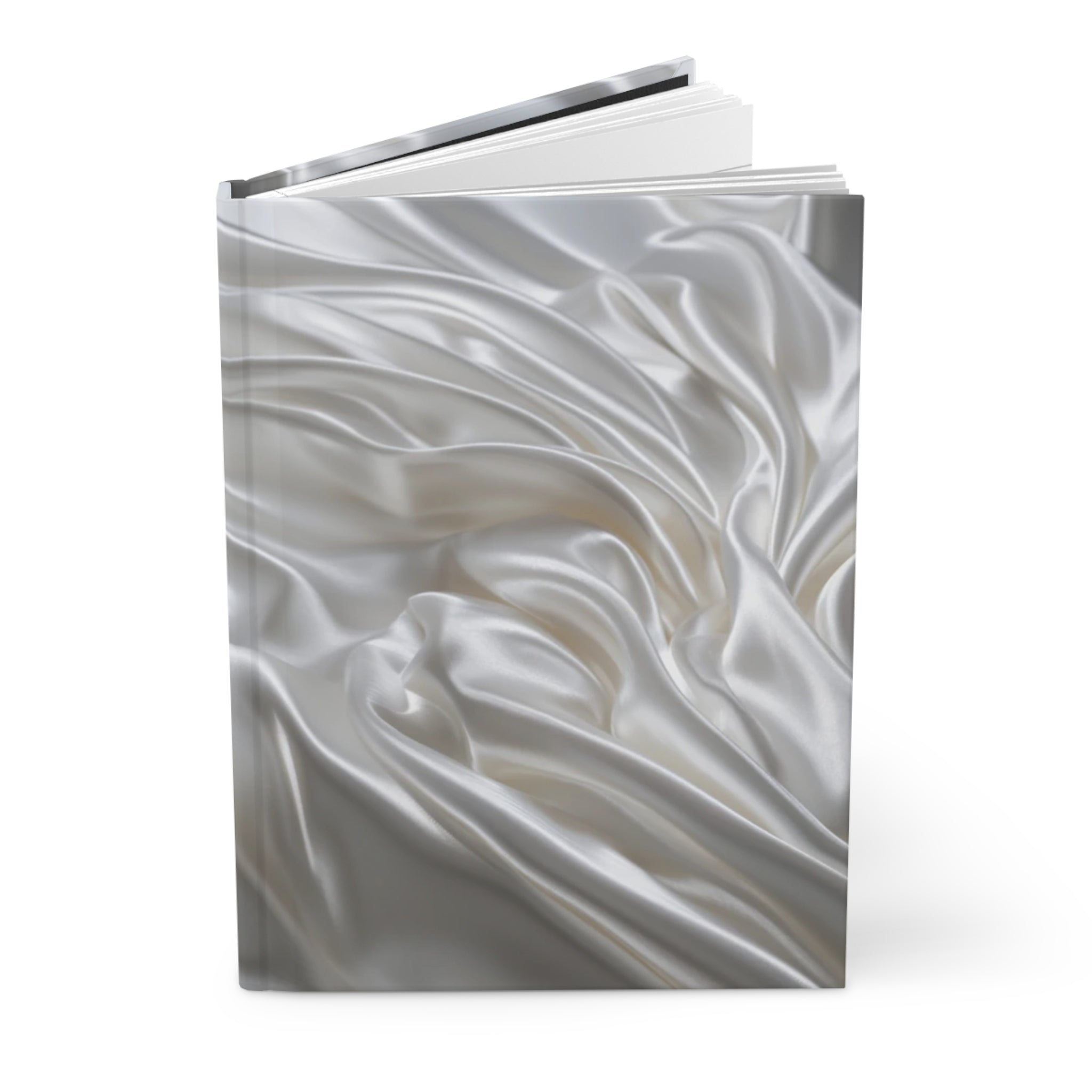 White Silk Hardcover Journal Elegant Satin Appearance Notebook