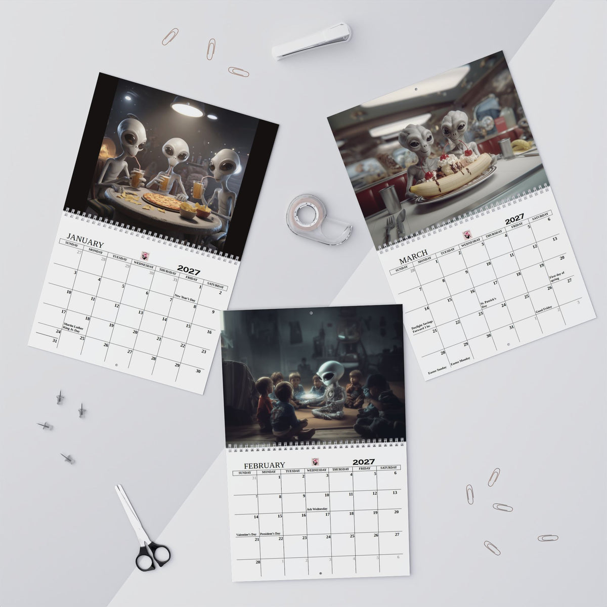 2027 Aliens Among Us Wall Calendar