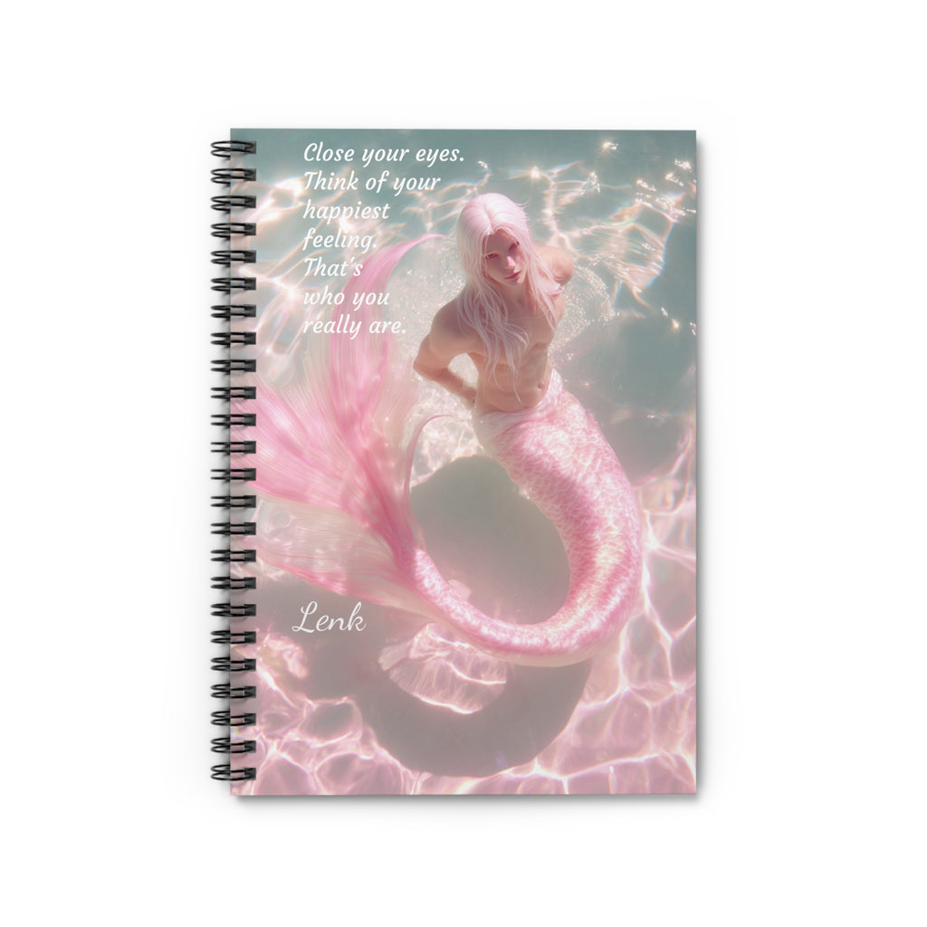 Merman Link Spiral Notebook - Whimsical, fantasy, merfolk notebook, journal, diary, inspirational