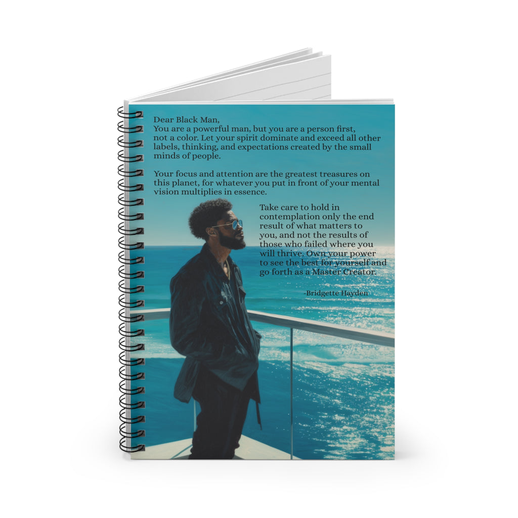 Inspiring Spiral Notebook for Black Men – Personal Growth & Mindfulness Journal