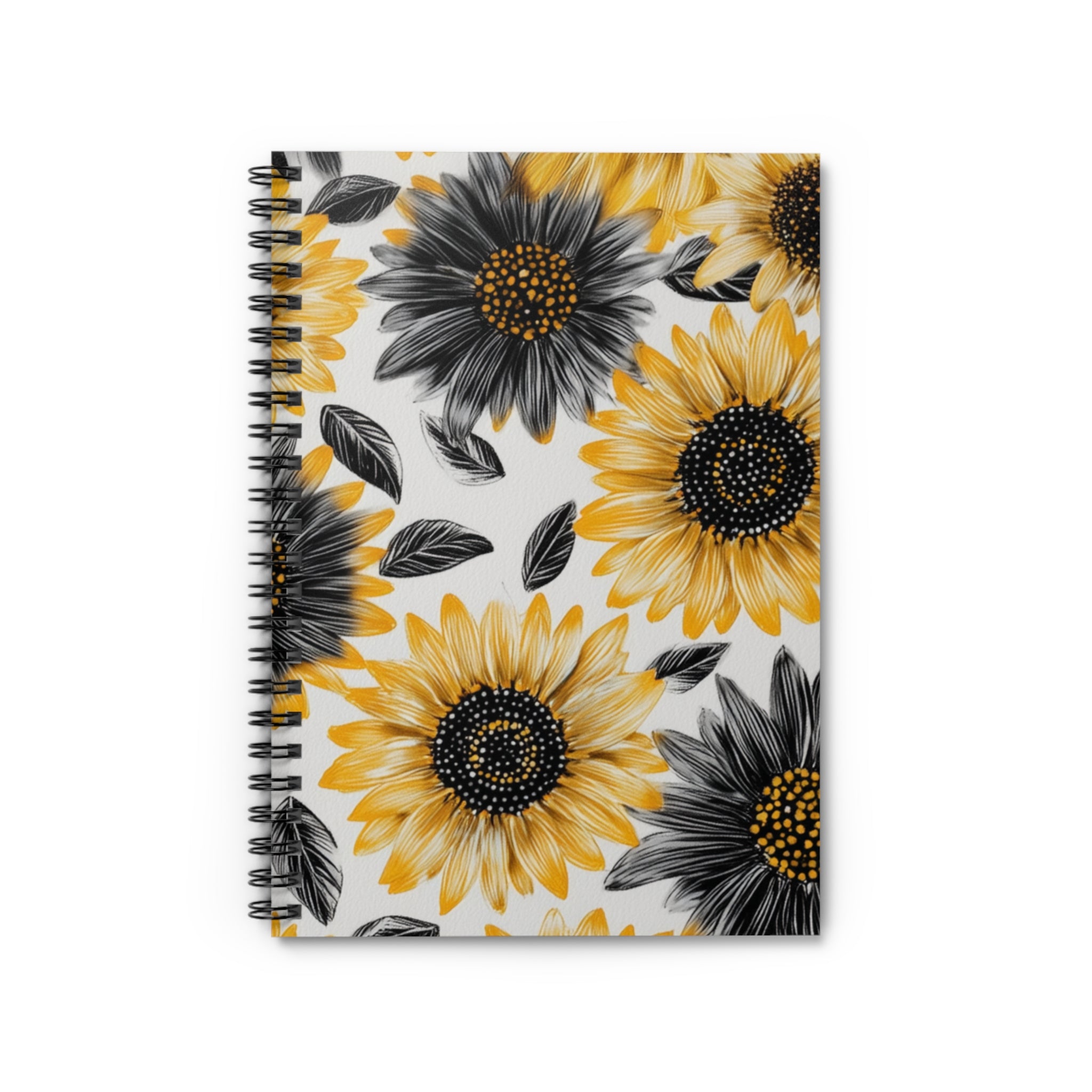 Sunflower Spiral Notebook, Cheerful Desk Journal, Floral Writing Pad, Gift for Students, Summer Decor