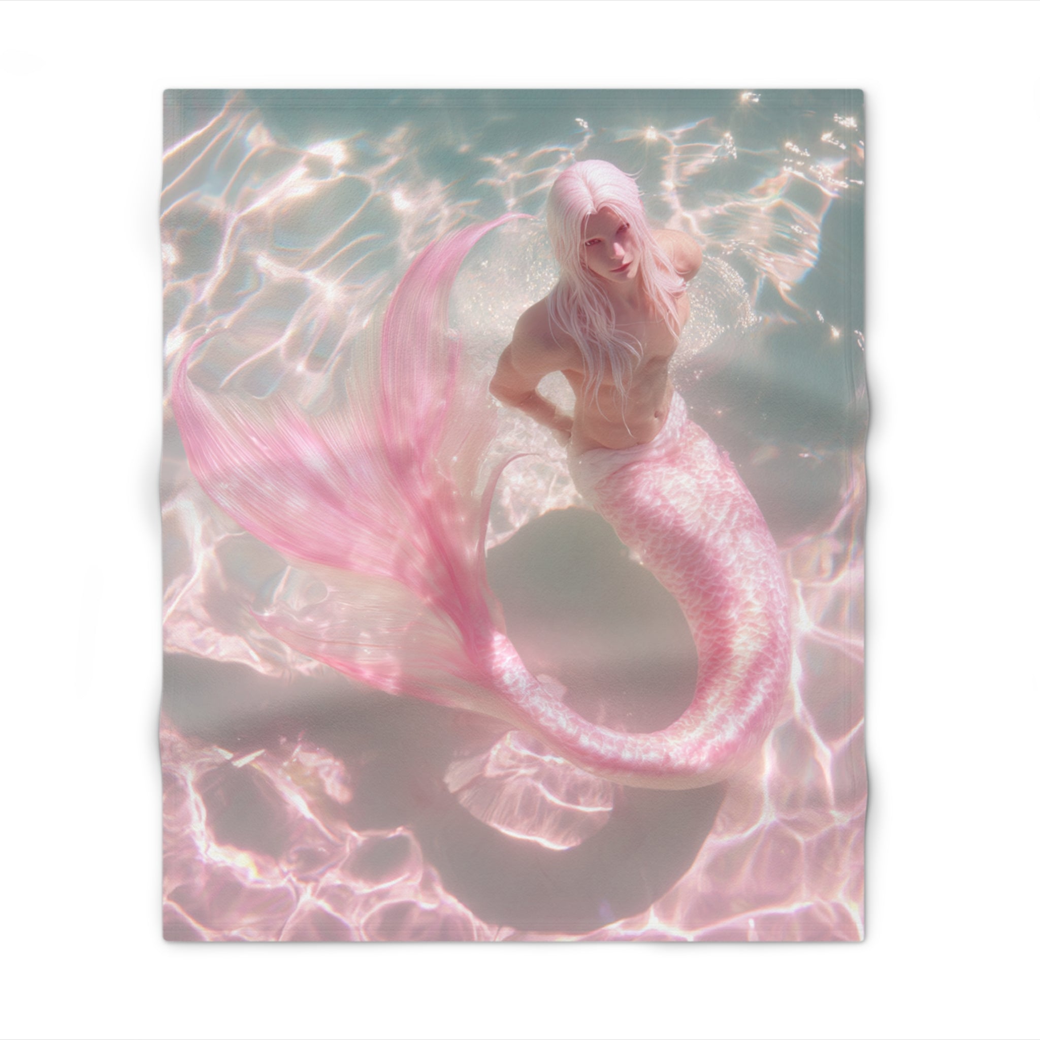 Merman Mermaid Dream Pink Throw Blanket