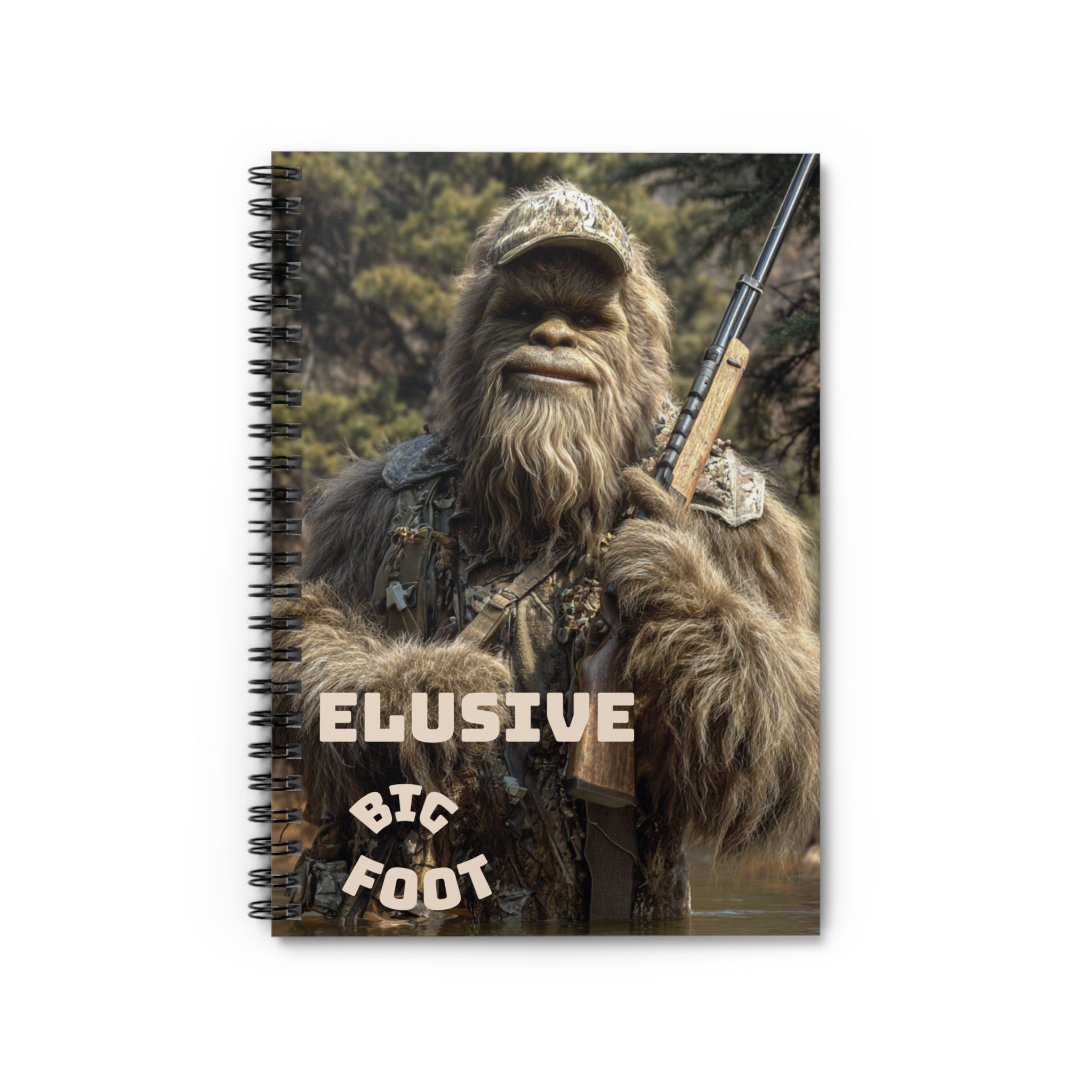 Elusive Bigfoot-Themed Spiral Notebook, Journaling for Nature Lovers, Perfect Gift for Adventurers, Unique Office Supplies, Elusive Bigfoot Design