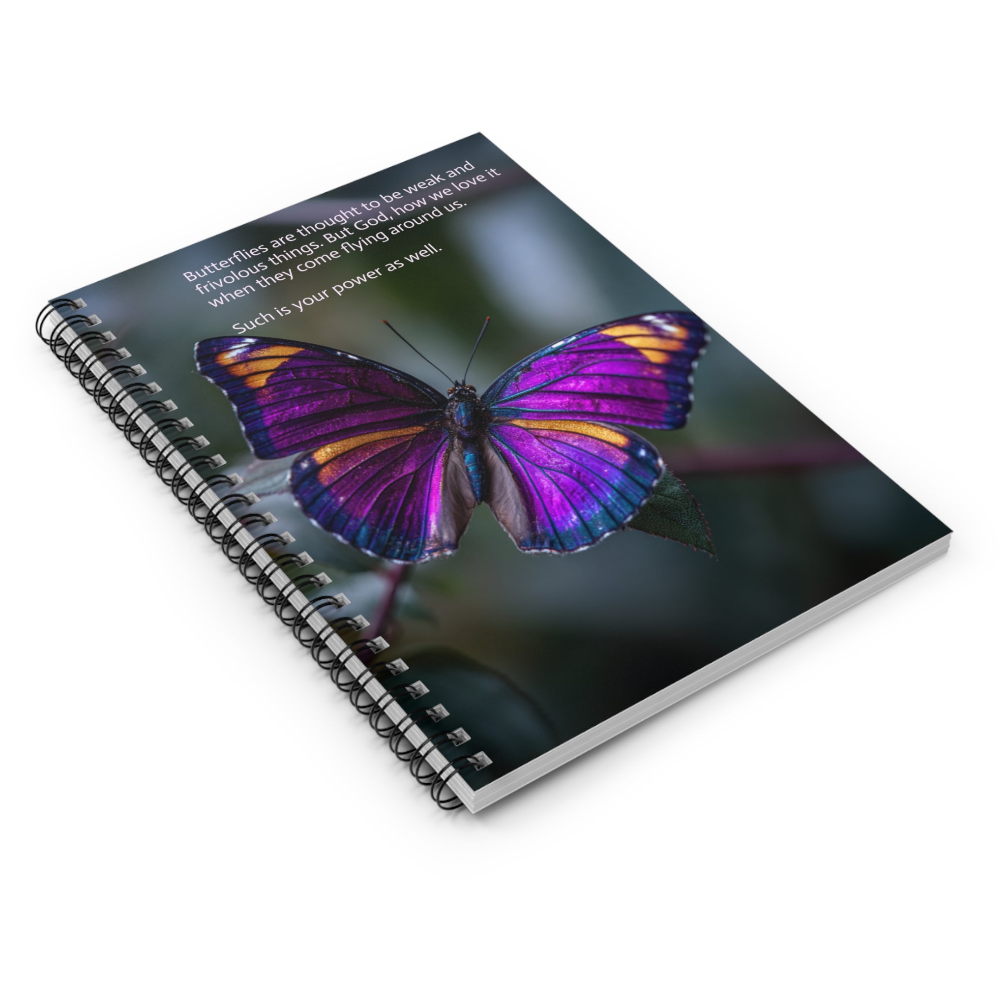Butterfly Inspirational Spiral Notebook, Cute Journal for Writers, Gift for Nature Lovers, Butterfly Lovers Gift, Creative Writing Tool