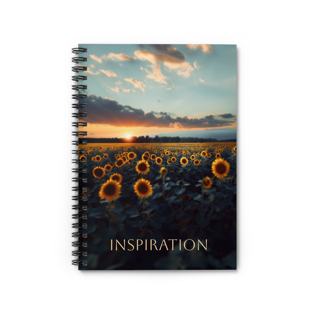 Inspiration Spiral Notebook | Floral Journal for Writers, Sunflower Design, Gift for Students, Creative Thinking, Nature Lover's Diary