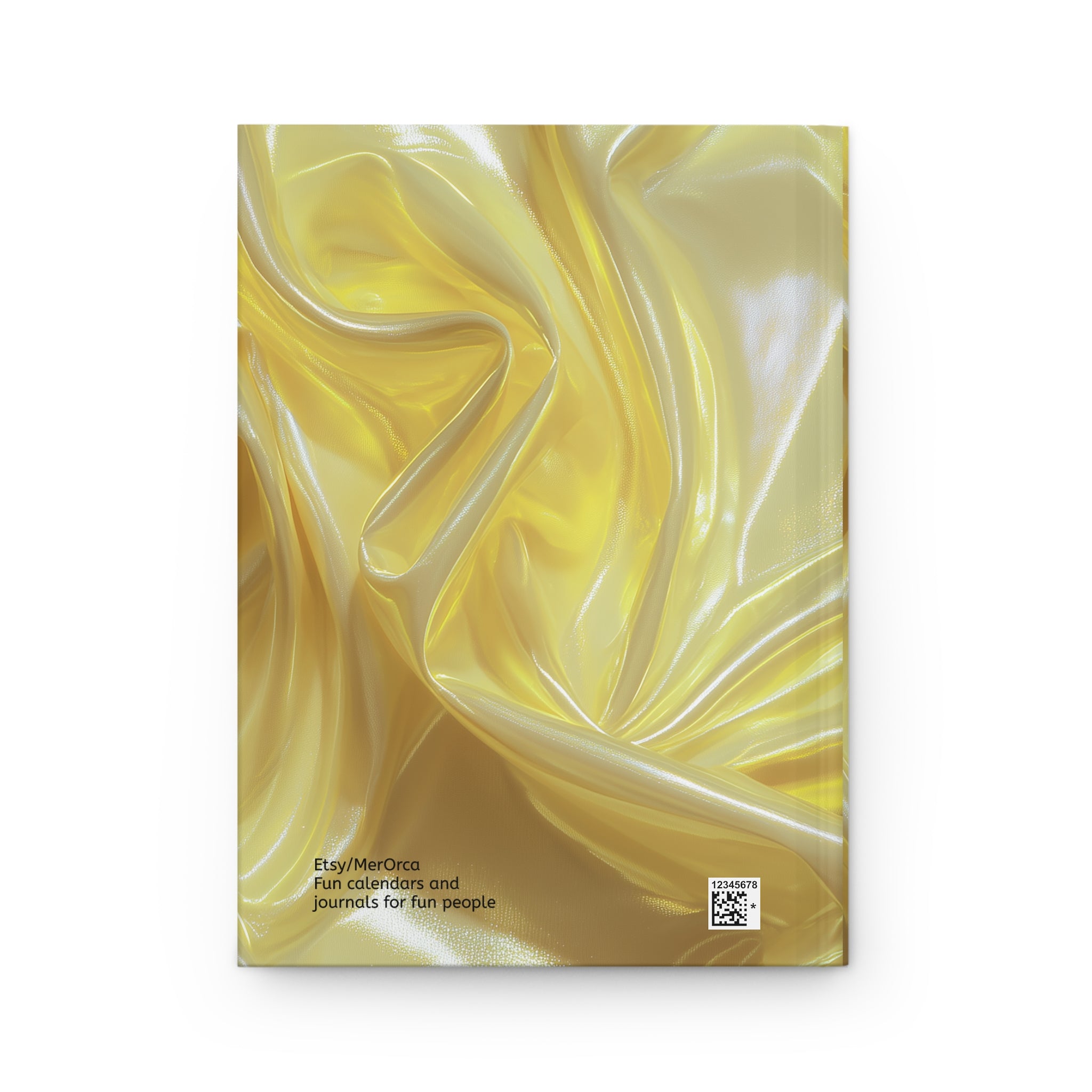 Golden Yellow Satin Journal Metallic Swirl Notebook