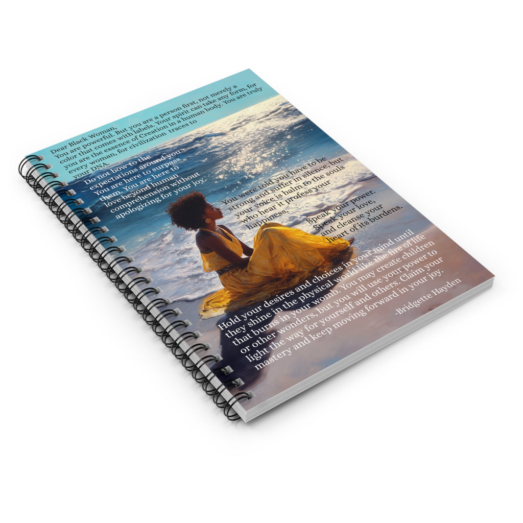 Black Woman Notebook - African American Inspirational Quotes & Ruled Lines