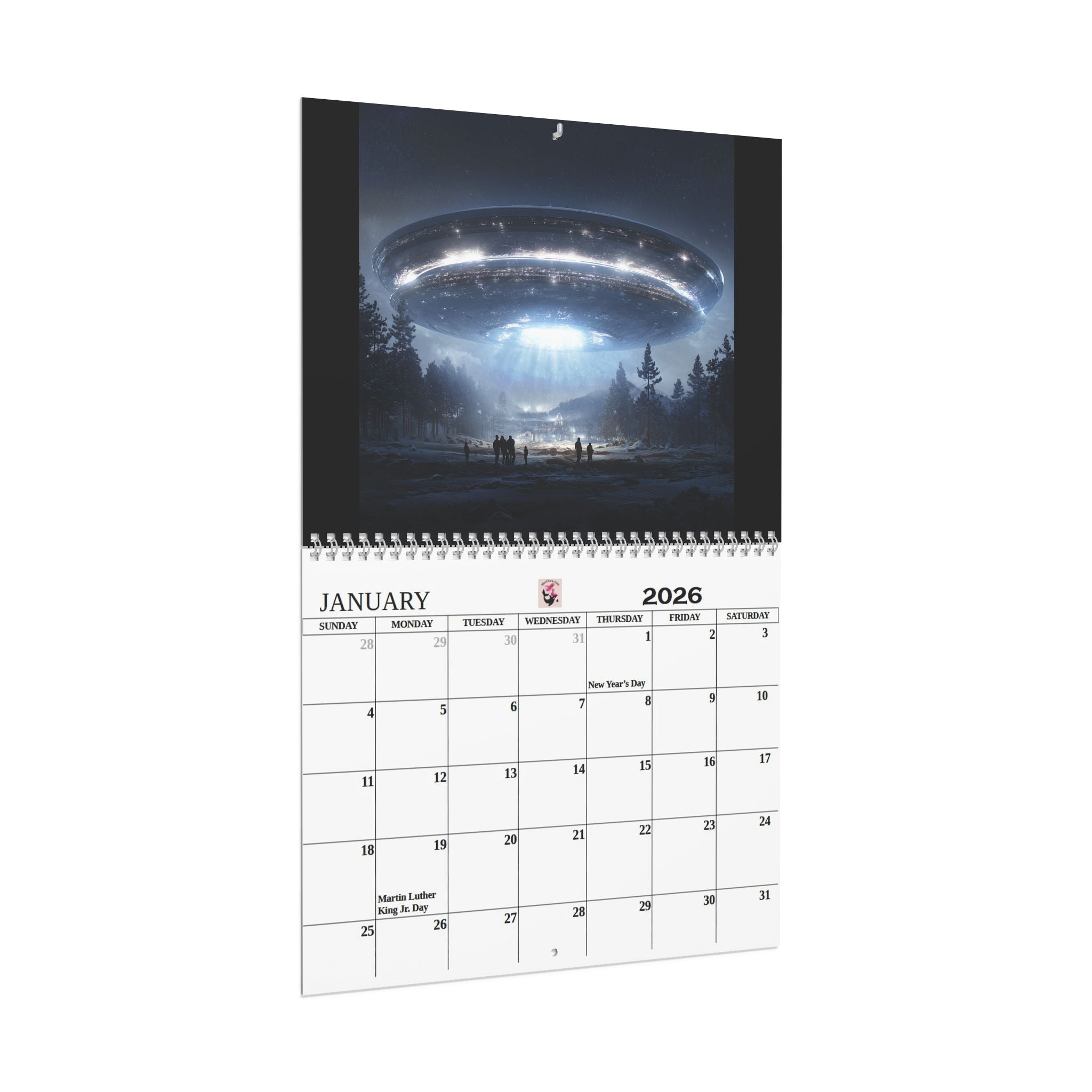 Alien UFO Art Wall Calendar  Sci‑Fi Space Calendar