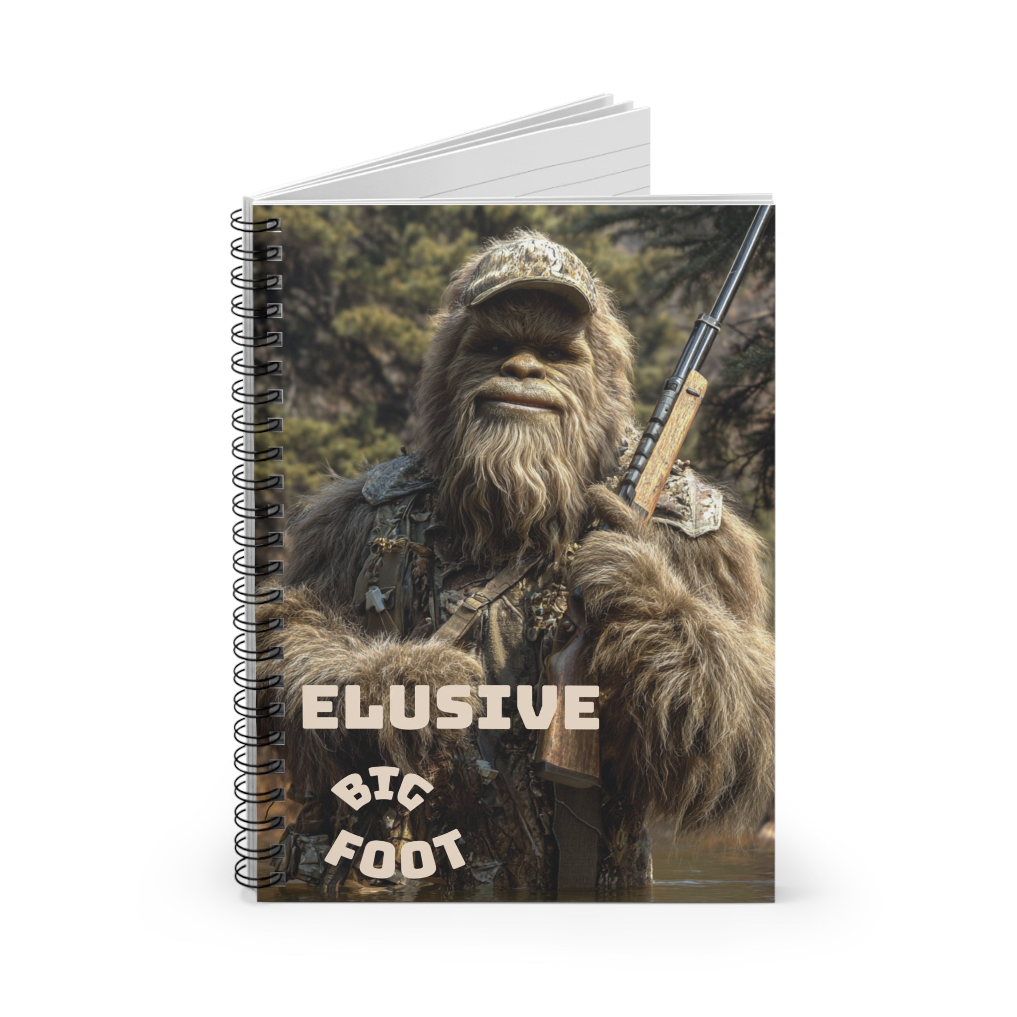 Elusive Bigfoot-Themed Spiral Notebook, Journaling for Nature Lovers, Perfect Gift for Adventurers, Unique Office Supplies, Elusive Bigfoot Design
