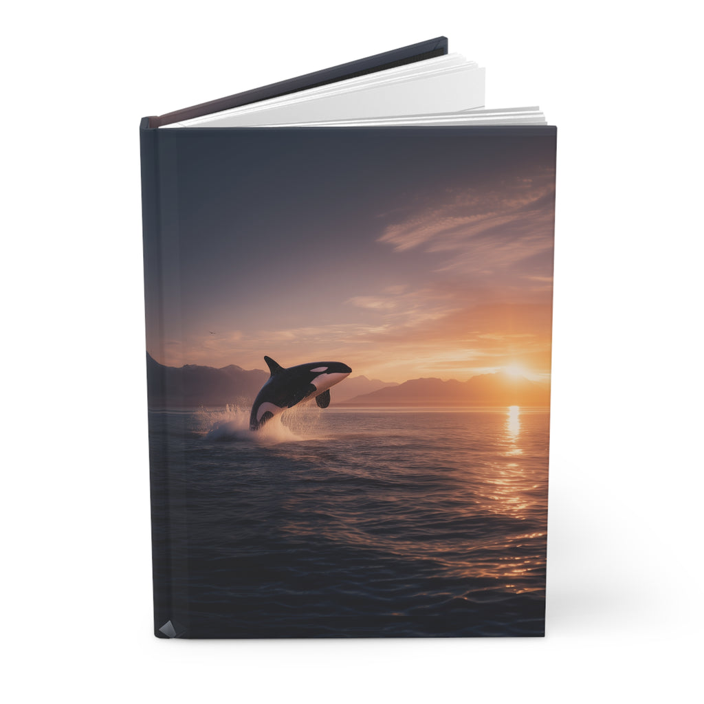 Orca Whale Sunset Hardcover Journal