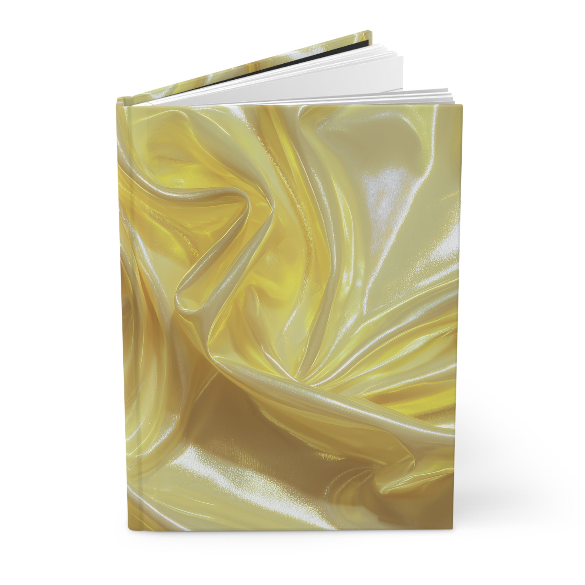 Golden Yellow Satin Journal Metallic Swirl Notebook