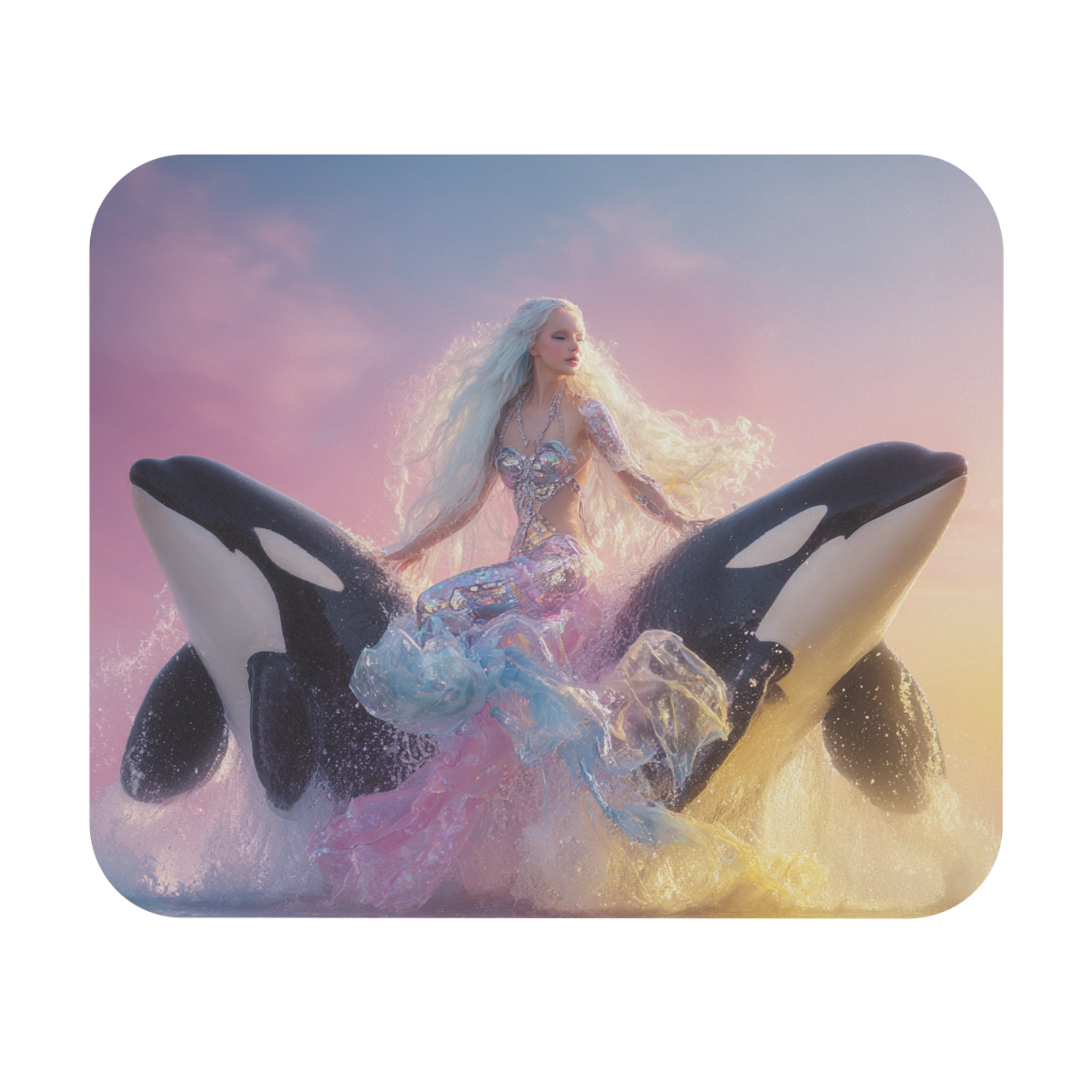 Mermaid & Orcas Fantasy Mouse Pad  Gaming Desk Matt