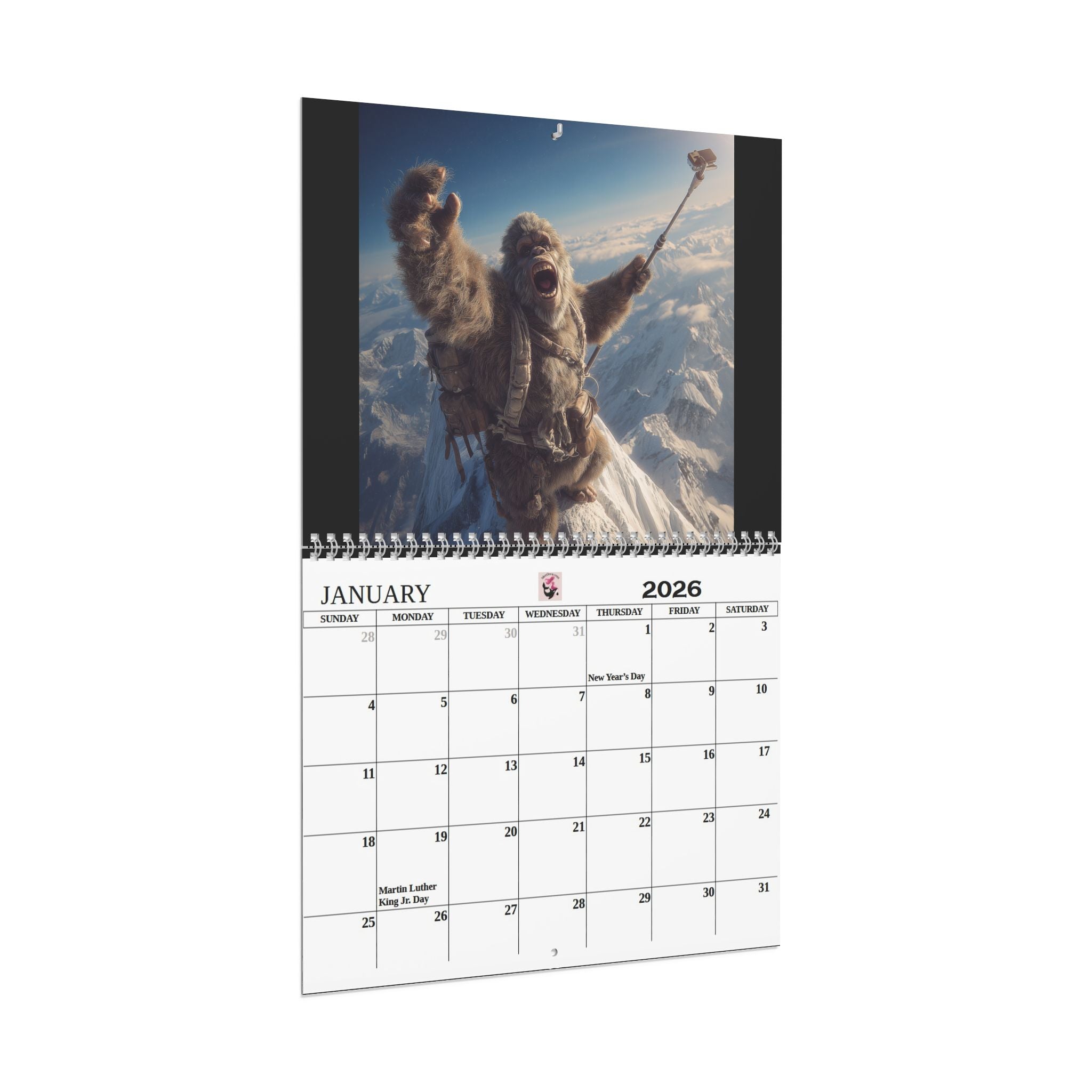 2026 Adventure Yeti Wall Calendar  Bigfoot Adventure Calendar