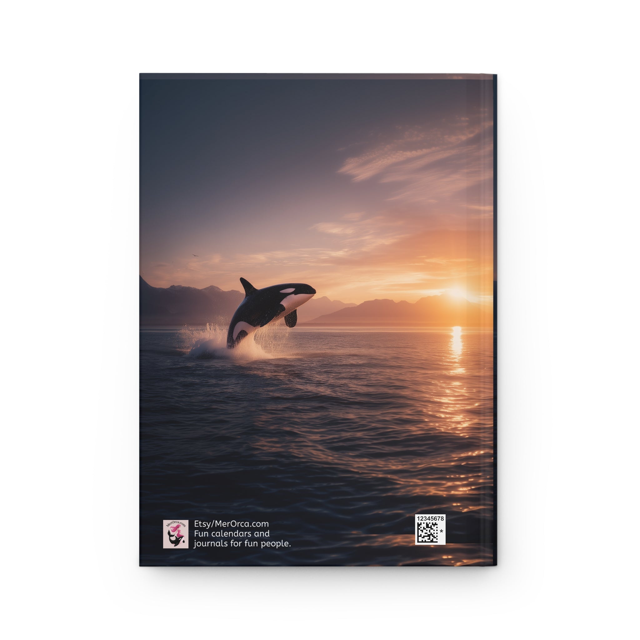 Orca Whale Sunset Hardcover Journal