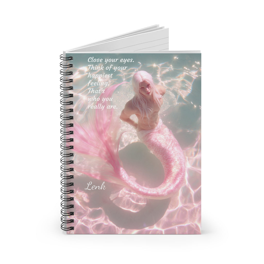 Merman Link Spiral Notebook - Whimsical, fantasy, merfolk notebook, journal, diary, inspirational