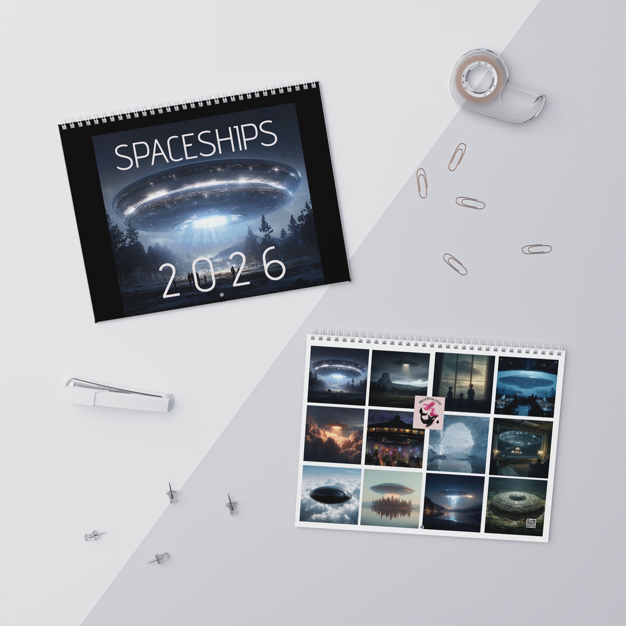 Alien UFO Art Wall Calendar  Sci‑Fi Space Calendar