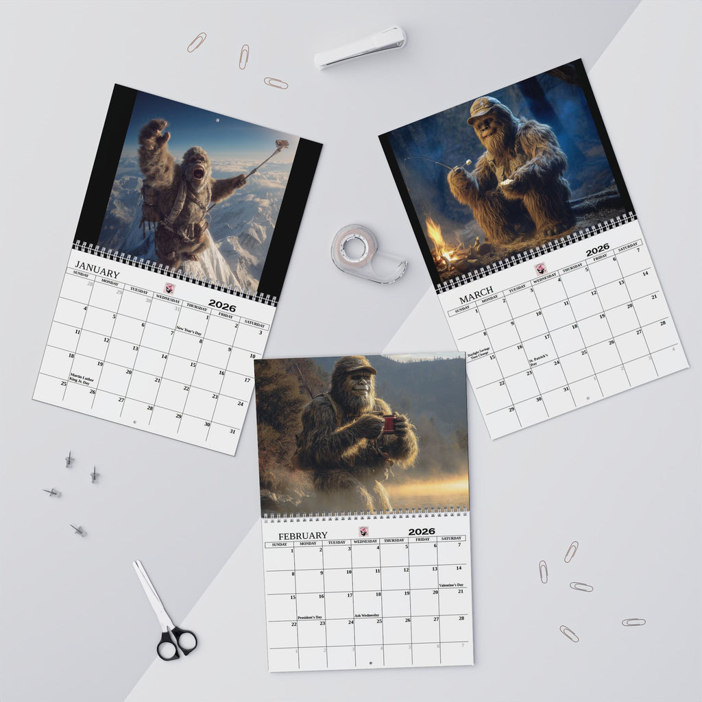 2026 Adventure Yeti Wall Calendar  Bigfoot Adventure Calendar