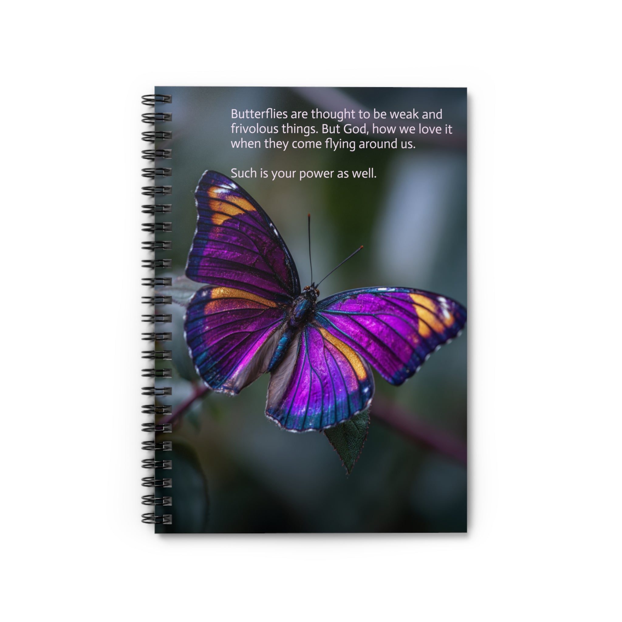 Butterfly Inspirational Spiral Notebook, Cute Journal for Writers, Gift for Nature Lovers, Butterfly Lovers Gift, Creative Writing Tool