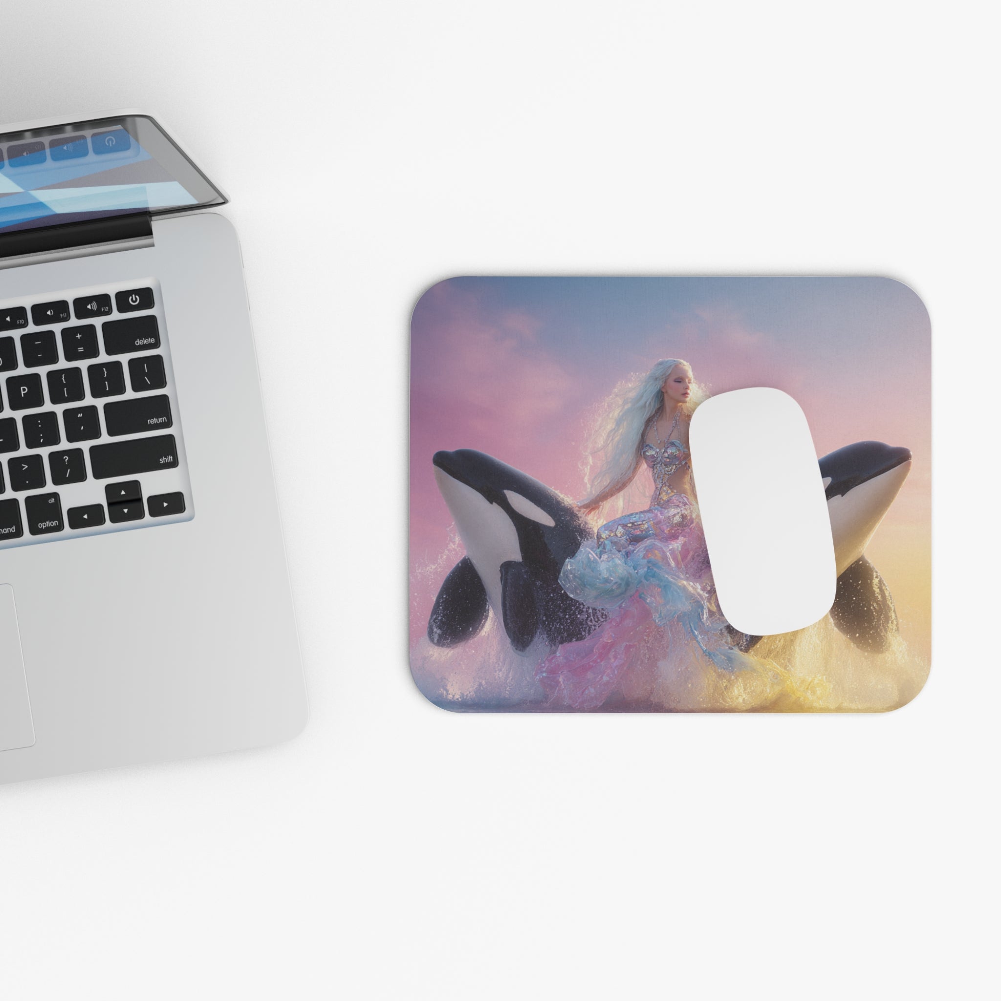Mermaid & Orcas Fantasy Mouse Pad  Gaming Desk Matt