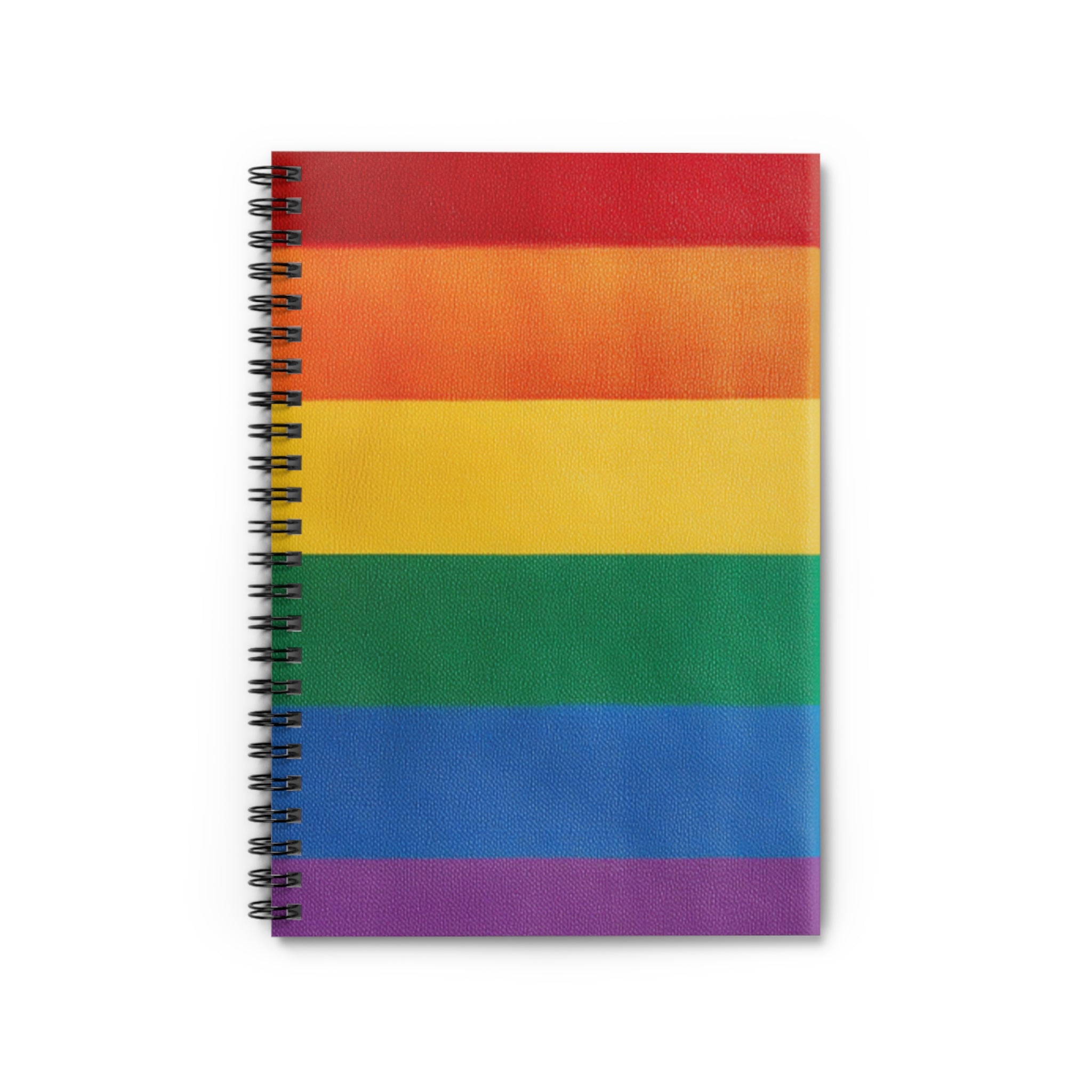 Rainbow Pride Stripes Spiral Notebook ruled lines