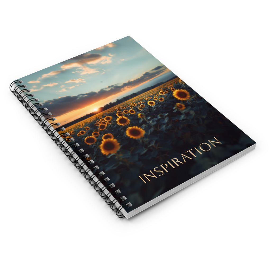 Inspiration Spiral Notebook | Floral Journal for Writers, Sunflower Design, Gift for Students, Creative Thinking, Nature Lover's Diary