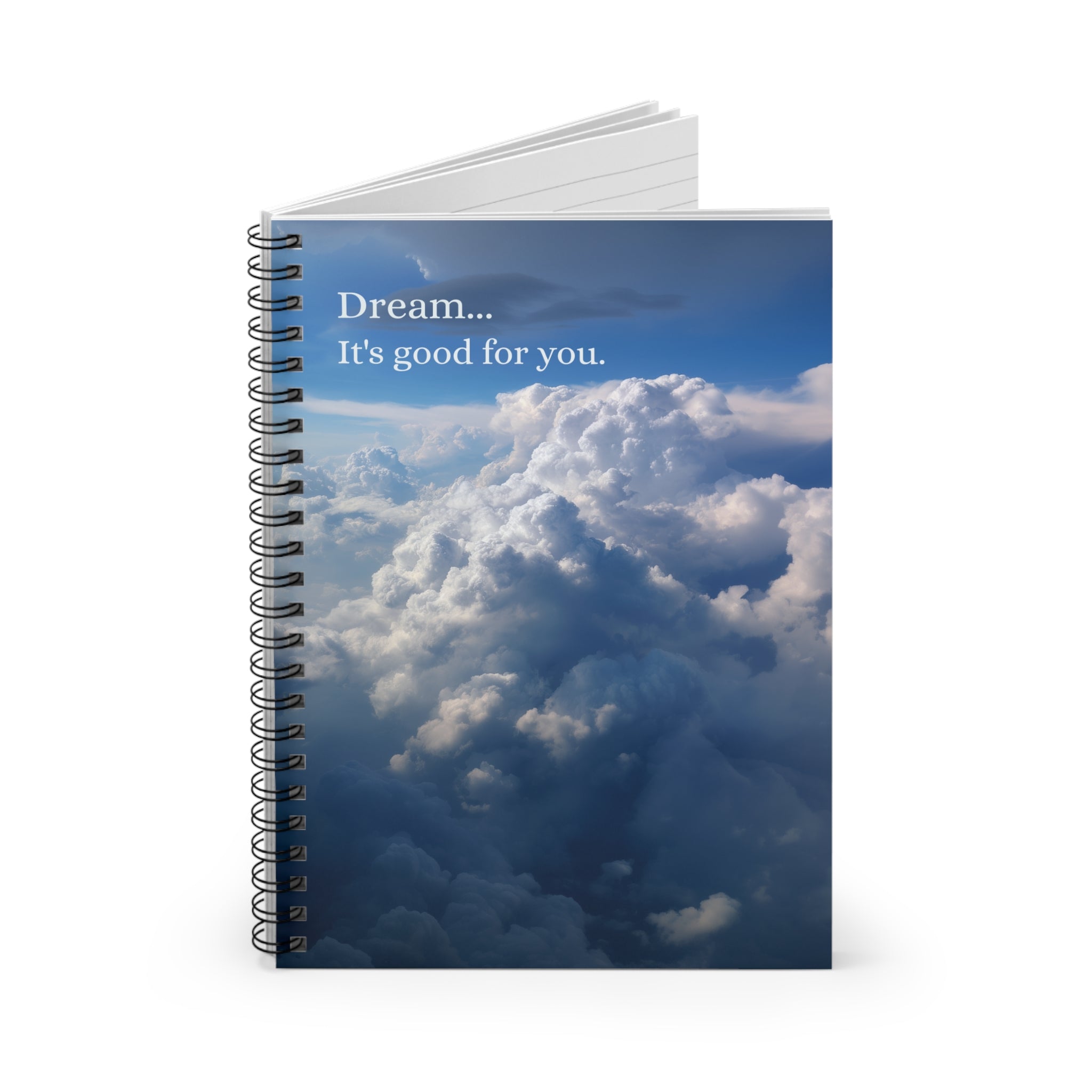 Dream Cloud Notebook - Dream Big, Motivational Journal, Cloud Print, Writing Gift, Stationery for Students