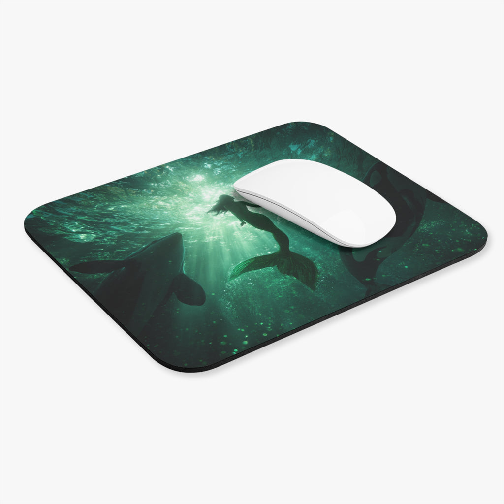 Mermaid and Orcas Mouse Pad Desk Mat