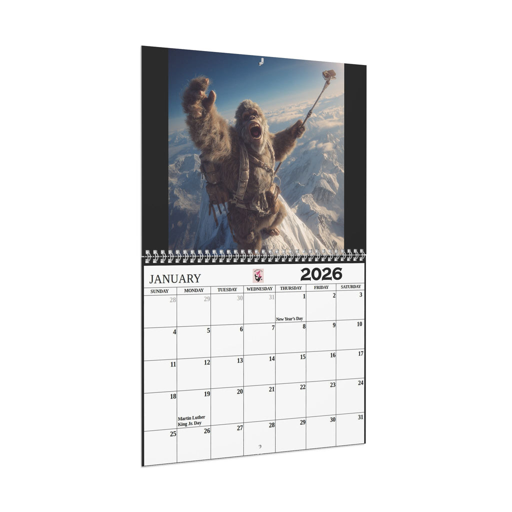 2026 Adventure Yeti Wall Calendar  Bigfoot Adventure Calendar