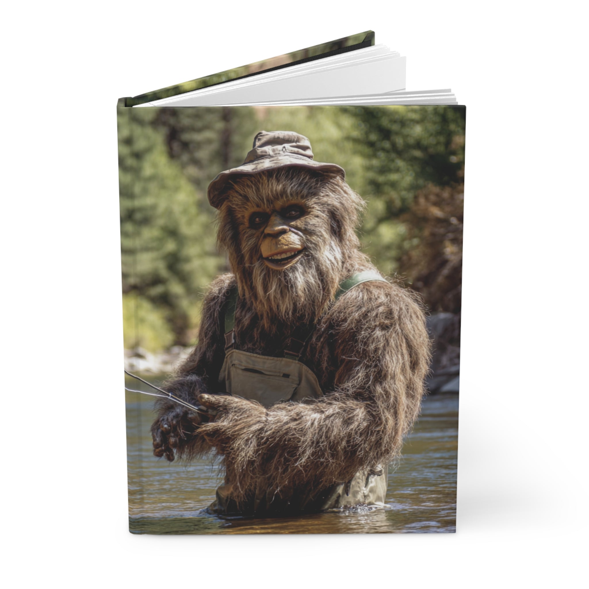 Bigfoot Fisherman Journal Sasquatch Yeti Fishing Notebook