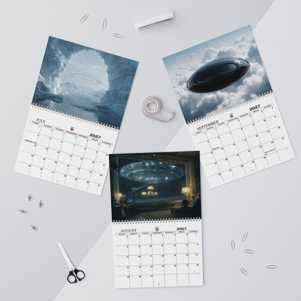 2027 Alien UFO UAP Wall Calendar  SciFi Space Calendar