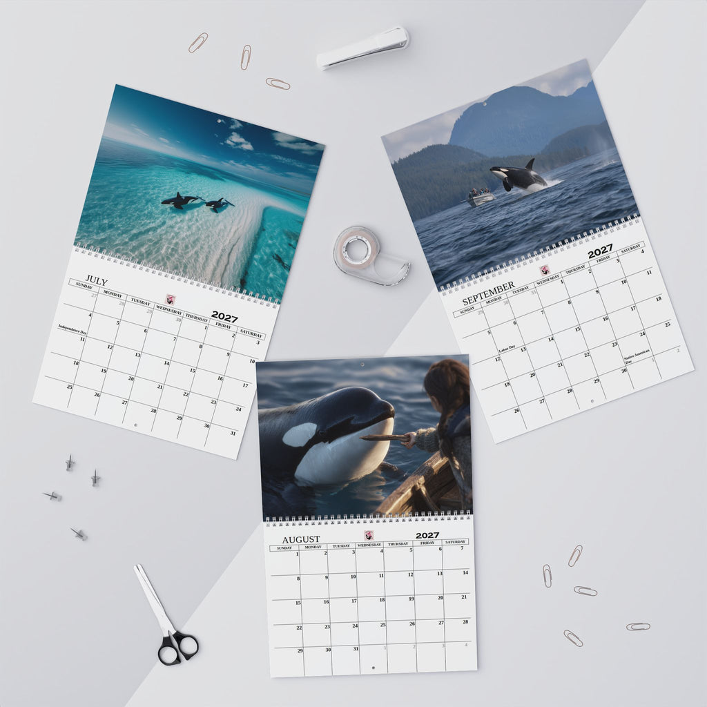 2027 Orca Wall Calendar  12-Month Marine Calendar