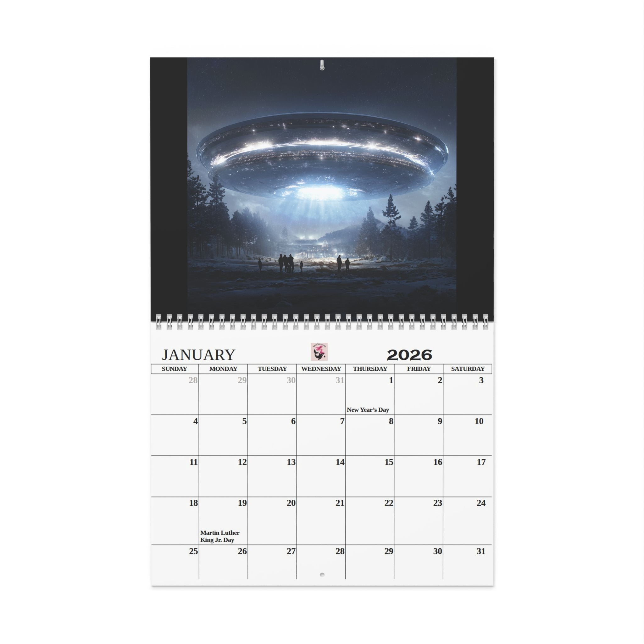 Alien UFO Art Wall Calendar  Sci‑Fi Space Calendar