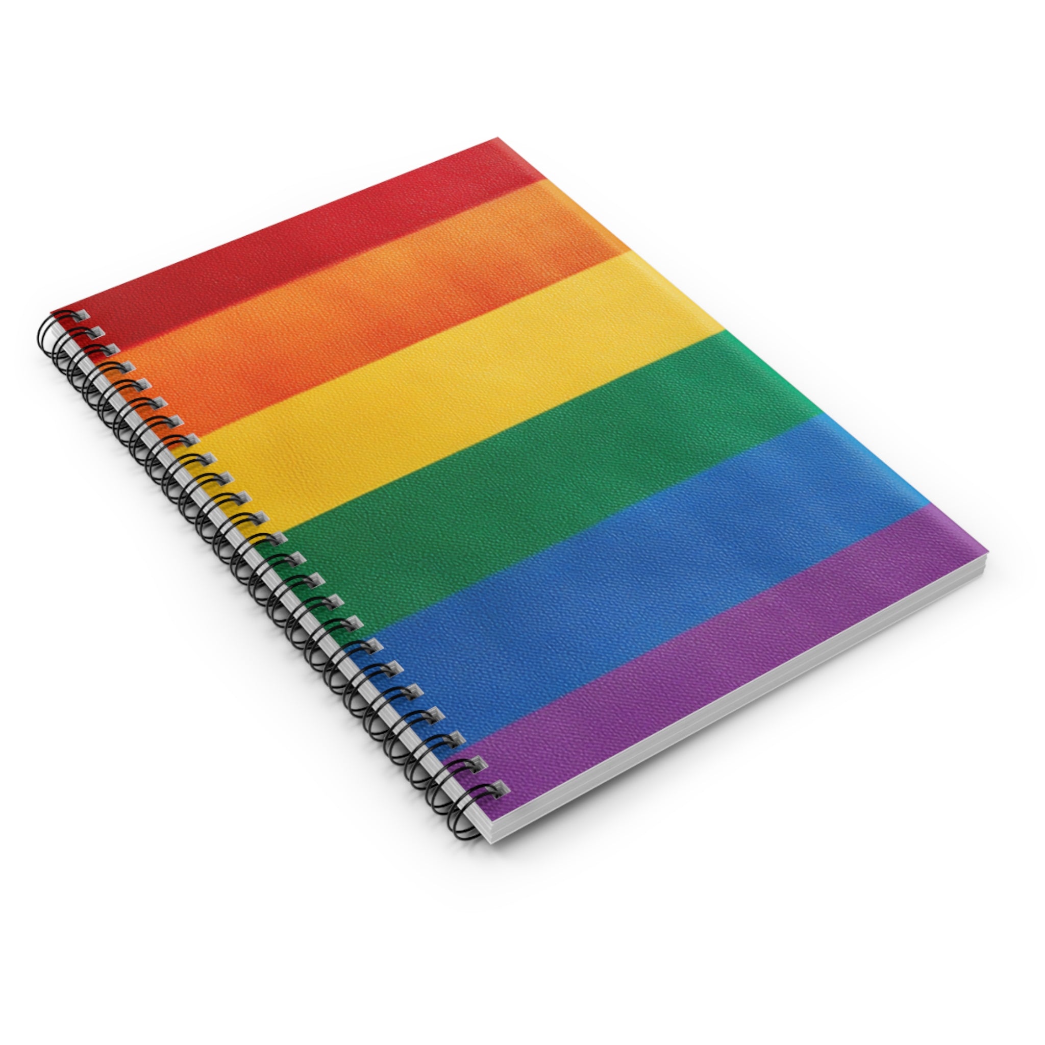 Rainbow Pride Stripes Spiral Notebook ruled lines
