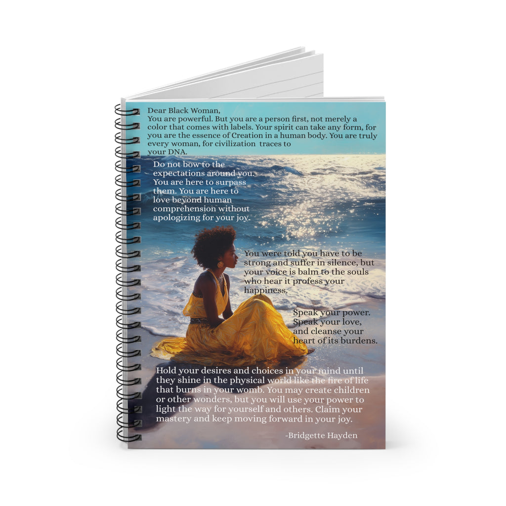 Black Woman Notebook - African American Inspirational Quotes & Ruled Lines