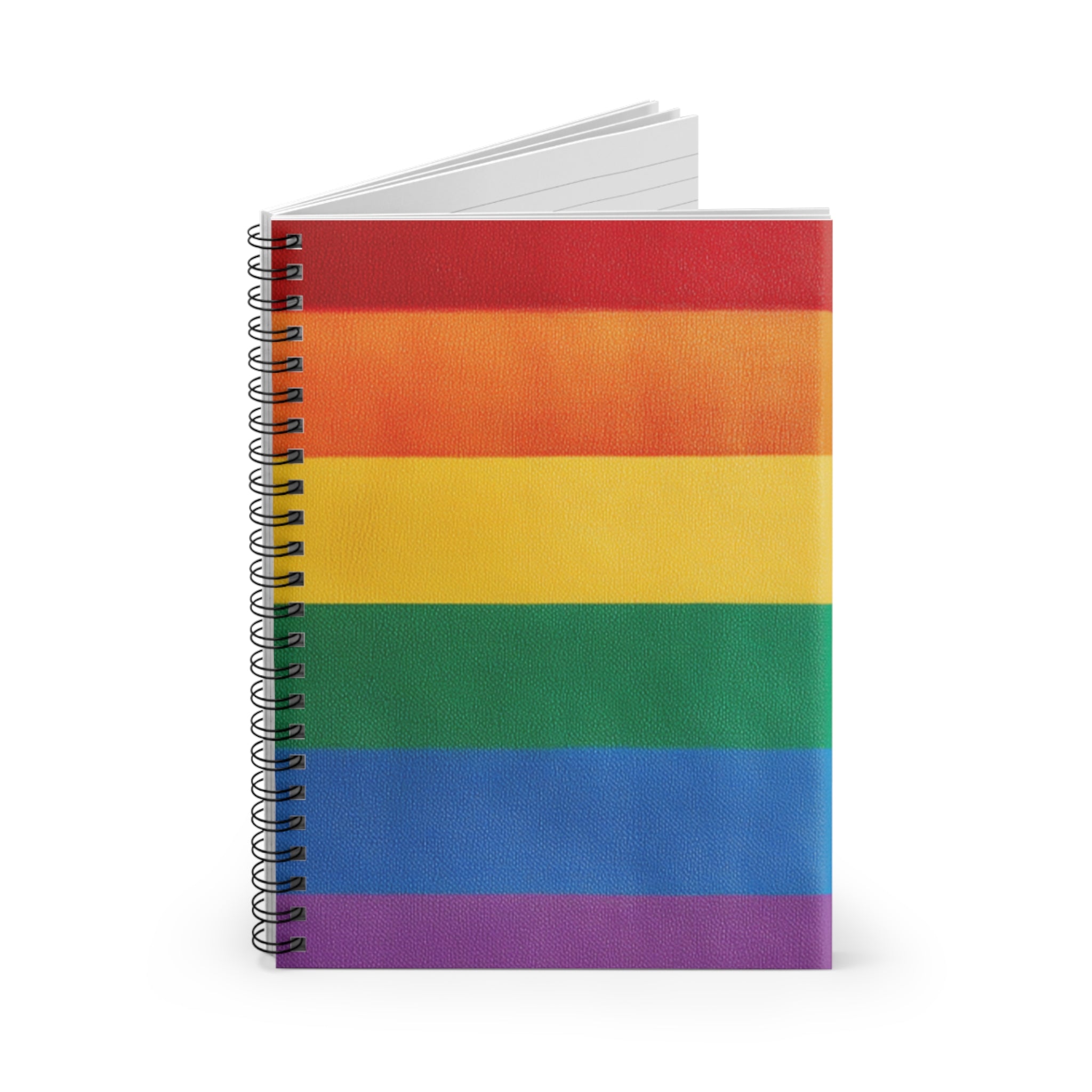 Rainbow Pride Stripes Spiral Notebook ruled lines