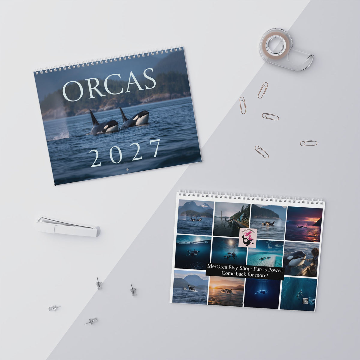 2027 Orca Wall Calendar  12-Month Marine Calendar
