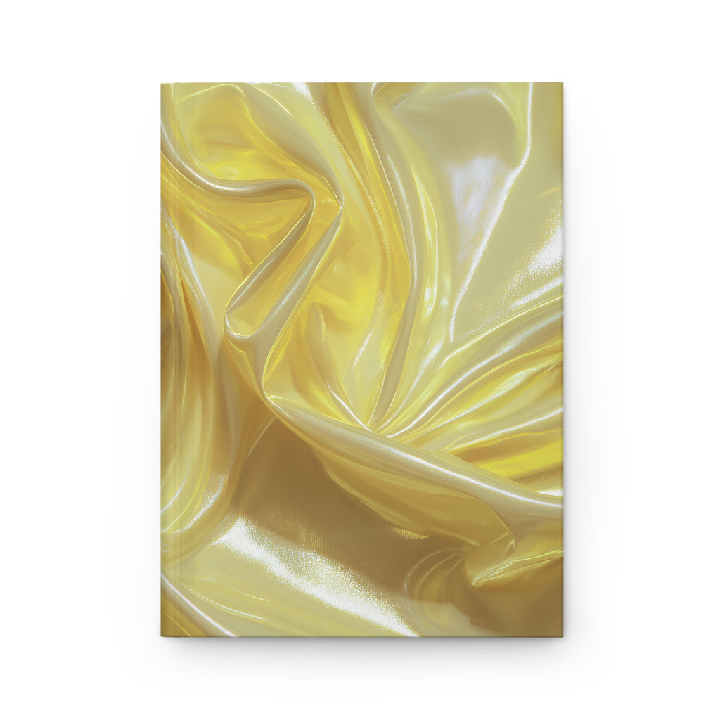 Golden Yellow Satin Journal Metallic Swirl Notebook