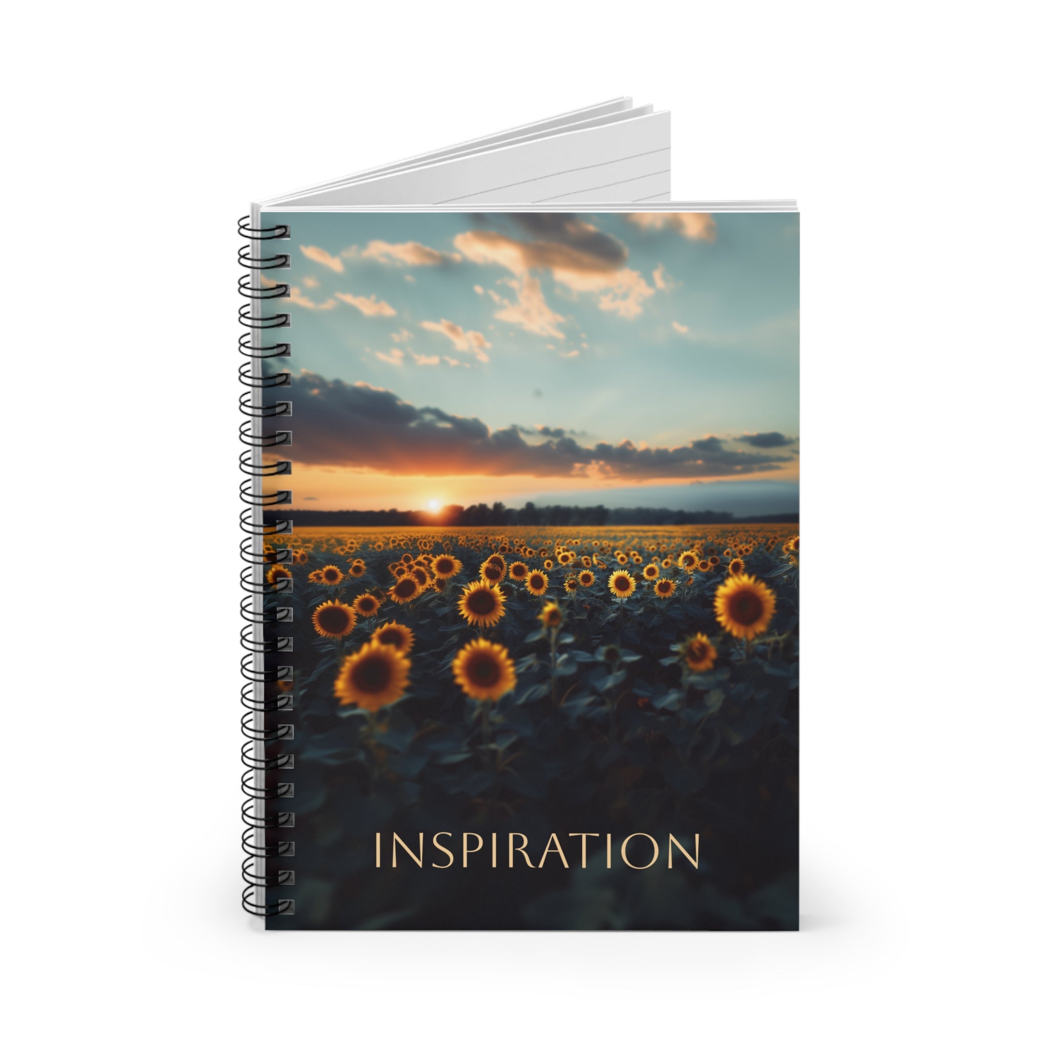 Inspiration Spiral Notebook | Floral Journal for Writers, Sunflower Design, Gift for Students, Creative Thinking, Nature Lover's Diary